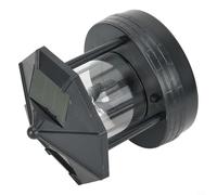Phare solaire de jardin pour décoration, rotatif à 360° avec 2 panneaux, IP44 résistant aux intempéries, ABS, fonction crépusculaire automatique pour pelouse et chemin, rouge/noir