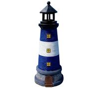 Phare solaire d'extérieur avec lumière rotative automatique, phare solaire étanche pour décoration de table de sol, patio, cour, bleu