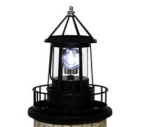 Phare solaire rotatif - Lampe de maison à 360 degrés pour cour, étanche IP65 durable, lampes de phare, tours, lampes de statue pour extérieur, jardin, allée, terrasse (noir, grand - Style B)