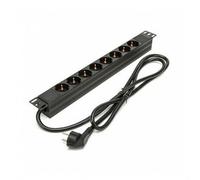Multiprise - PHASAK - Regleta Rack 19" 1U 8 Tomas 16A 3500W 250V - Noir