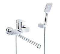 PHASAT Robinet de Baignoire Mural Mitigeur de Baignoire avec Douchette 3 Modi Robinet Mitigeur pour Salle de Bains en Laiton PTBC08E
