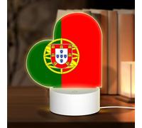 Phayah Lampe LED 3D à motif drapeau portugais avec câble USB réglable 3 modes de base pour salle de Noël, restaurant, bar, boutique