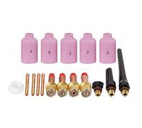 Phefop 17pcs TIG Soudage Buse Kit pour WP-17/18/26, Céramique | Échange Rapide des Embouts, Choisissez des Alésages de 1,0 à 3,2 Mm pour Divers Ampérages, Résiste à la Chaleur, Gaz