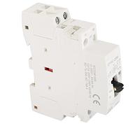 Phefop Contacteur CA 2P 25A 220V 50Hz Rail DIN avec Interrupteur Manuel | Commande Manuelle Automatique à 4 Positions, 70 % Plus Petit, 75 % D’économie D’énergie, Super Silencieux Sous 15 DB, IP20