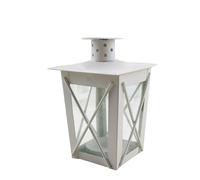 Phefop Lanterne à Bougie en Métal Vintage, Photophore Décoratif 5,5 X 17 Cm avec Design Creux 3D Noir pour Centre de Table de Mariage, Table de Fête, Cuisine, Salle à Manger (White)