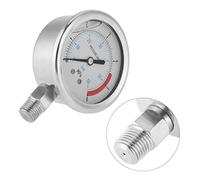 Phefop Manomètre à Cadran de 60 Mm avec Double échelle (Bar et MPa), Plage de Mesure 0-60 Bar / 0-6 MPa, Raccord fileté 1/4 NPT, Boîtier Métallique pour la Mesure de la Pression d