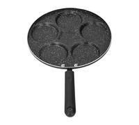 Phefop Poêle à œufs Antiadhésive en Fer raffiné, Mini Poêle à Crêpes, Conception 4 Tasses, Poignée de 17,5 Cm pour le Petit-déjeuner, œufs, Omelette, Crêpes et pour la Famille (Tapez 4)