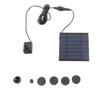 Phefop Pompe à Eau Solaire avec Pompe sans Balais, Kit de de Fontaine à énergie Solaire 7 V 1,2 W, 4 Buses, Hauteur de Pulvérisation de 30 à 60 Cm, pour Bain d'oiseaux, étang de Jardin, élément