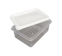Phefop Porte-Beurre, Beurrier en Acrylique et en Acier Inoxydable avec Couvercle, Grand Récipient à Beurre de 12 X 10 X 5,5 Cm avec Couteau de 14 Cm, pour Comptoir de Cuisine à Usage Domestique