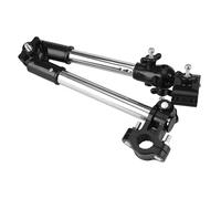 Phefop Porte-Parapluie Réglable, Support de Parapluie en Acier Inoxydable avec Rotation à 360 Degrés et Clip Télescopique de 25 à 45 Cm pour Poussette, Fauteuil Roulant, Déambulateur (BLACK)