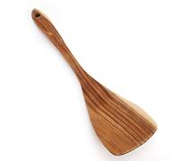 Phefop Spatule en Bois Turner Ustensile de Cuisine en Bois Naturel 31,5 X 7,5 Cm Poignée Résistante à la Chaleur pour Frire la Cuisson du Riz et la Fabrication de Gâteaux pour les Chefs et les