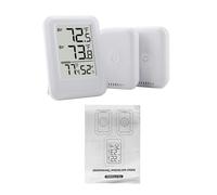 Phefop Thermomètre et Hygromètre Numérique avec 2 Capteurs à Distance ABS Moniteur de Température et d'humidité sans Fil Écran 2,56 Pouces Portée de 328 Pieds pour Maison, Bureau, Serre, Jardin,