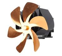 Phefop Ventilateur de Poêle à 6 Pales, Moteur Silencieux pour Cheminée, Circulation D'air Chaud pour Poêles à Bois et Foyers (GOLD)