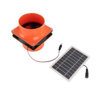 Phefop Ventilateur d'extraction Solaire 10 W 5 V Ventilateur de Ventilation à énergie Solaire Monocristallin Conception de Tuyau Rond de 12 Cm avec Déflecteur Fort Flux d'air Installation Facile