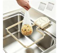 PHELLOYA Filtre evier cuisine avec ventouse, 100 sacs filtrants de rechange | Filtre déchets alimentaires, Anti-bouchon, Élimination hygiénique, Filtre d'évier cuisine & Support pour torchon 2-en-1