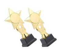 PHENOFICE 2 Pièces Trophées Étoiles en Plastique, Petits Lots Or