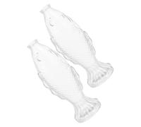 PHENOFICE 2 Pièces Vase à Fleurs en Verre de Poisson, Petit, Style Vintage Embossé, Résistant Casse, pour Décoration de Table et Fête