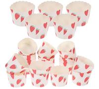 PHENOFICE 50 Caissettes à Cupcakes en Papier Rouge Fraise, Mini Moules à Muffins 5x6x4,5 Cm, Résistantes Chaleur, Moules à Pâtisserie Jetables pour Cuisson Four et Décoration de Gâteaux