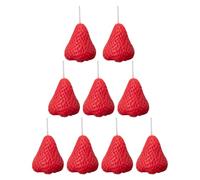 PHENOFICE 9 Pièces Bougie Parfumée aux Fruits Bougie aux Fruits Fraise en Paraffine Rouge, Forme Fraise, Lumière Douce, Crée une Atmosphère Confortable, Décorative pour Fête et Fête de Noël