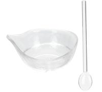 PHENOFICE Bol Mélangeur en Verre Verre Épais avec Cuillère 1 Set Pratique et Élégant pour Huiles Essentielles et Masque Facial Accessoire de pour Salons