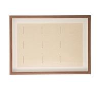 PHENOFICE Cadre D'exposition pour Médailles en Bois A3 9 Emplacements Ton Bois, Vitrine Compacte Couvercle Transparent pour Affichage Bureau et Décoration Intérieure, Porte-photo