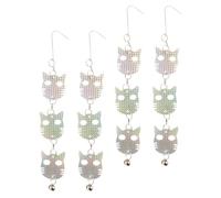 PHENOFICE Dispositif de Commande Disques pour Oies en Extérieur Jardin 4pcs en Pet Forme Tête de Chat Argentée Effet Éblouissant Rotation 360° pour Éloigner Oiseaux et Pics