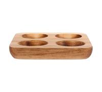 PHENOFICE Distributeur D'œufs en Bois Marron 4 Compartiments, Organisateur Élégant pour Rangement Frais sur Étagère Cuisine et Plan de Travail