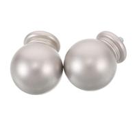 PHENOFICE Embouts Ronds Design Élégant et Artistique pour Tringle à Rideaux Lot de 2 en Plastique Argenté Résistants aux Rayures, Adaptés pour Chambre et Salon