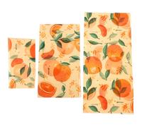PHENOFICE Film Alimentaire Réutilisable pour Conservation des Aliments en Tissu de Coton la Cire d'abeille, 3 Feuilles et Isolant de L'air