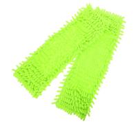 PHENOFICE Lot de 2 Chiffons de Vadrouille Plate en Chenille Vert, Remplacement Pratique pour Balai, Grosse Absorption d'eau, Nettoyage Maison Coins