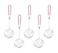 PHENOFICE Lot de 5 Cuillères Passoire en Acier Inoxydable pour Thé Lait Perlé, Ustensiles Cuisine Pratiques et Sûrs, pour Pâtes et Frites Quotidien