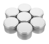 PHENOFICE Lot de 9 Boîtes Rondes en Étain Argenté 8oz pour Pot à Bougie DIY Surface Lisse Capacité de Rangement Modérée pour Stockage de Bijoux et Bonbons