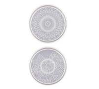 PHENOFICE Moule à sous-Tasses DIY en Silicone Rond Réutilisable Lisse 2pcs pour Présents Faits Main et Réunions de Famille