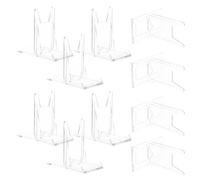 PHENOFICE Présentoir à Maquettes Transparent en Ps, Lot de 12 Pièces Base Rectangulaire, Design Réglable et Gain de Place pour Expositions et Décorations à Domicile