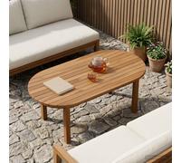 PHGTYUK Plateau de table ovale en teck massif naturel 90 x 45 x 3,5 cm | Surface à base d'eau, pour l'intérieur et l'extérieur, entretien facile, aucun assemblage nécessaire