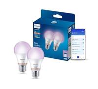 PHI WFB 60W A60 E27 822-65 RGB 2PF FFS | Lumière Couleur et Blanc Réglable 2200-6500 K, Smart LED, 806 lm, Gradation Faible, Connected by WiZ, Maison Intelligente