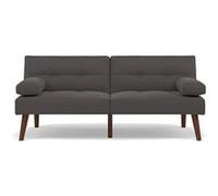 Bestmobilier Canapé convertible Philae clic-clac 2 places en simili Gris