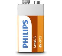 PHILIPS 6F22L1B/10 - Piles Longue Durée - 1 pièce 6F22-9V