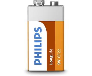 PHILIPS 6F22L1B/10 - Piles Longue Durée - 1 pièce 6F22-9V