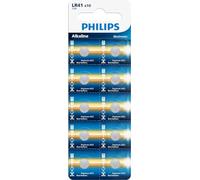 Philips AG3 LR736, LR41, G3, 192, GP92A, 392, SR41W Pile bouton alcaline - Lot de 10