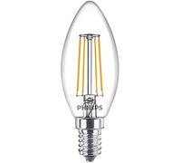 Philips ampoule LED Flamme Filament E14, 4.3 W Equivalent 40W, 470 Lumen, Claire Blanc