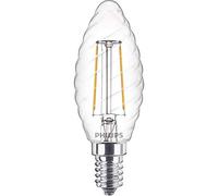 Philips ampoule LED Flamme Torsadée Filament E14 2W Equivalent 25W Claire Blanc chaud