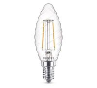 Philips ampoule LED Flamme Torsadée Filament E14 2W Equivalent 25W Claire Blanc chaud