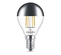Philips ampoule LED Sphérique E14 35W Blanc Chaud Calotte Argentée, Verre