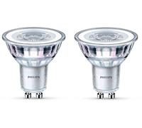 Philips Ampoule LED Spot Culot GU10, 3,5W équivalent 35W, Blanc Chaud 2700K, Finition Verre, Non dimmable