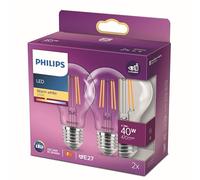 Philips Ampoules LED LEDclassic A60 E27 4,3 W 2700 K Blanc chaud – Pack de 2