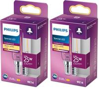 Philips ampoule LED Tube T25 E14 25W Blanc Chaud Claire, Verre (Lot de 2)