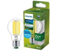 Philips ampoule LED Ultra Efficient 100W, culot E27, blanc froid 4000K, transparente, verre