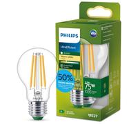 Philips, ampoule LED Ultra Efficient 75W, culot E27, blanc chaud 2700K, transparente
