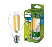 Philips ampoule LED Ultra Efficient culot E27 75W, 4000K Blanc froid, transparente, verre